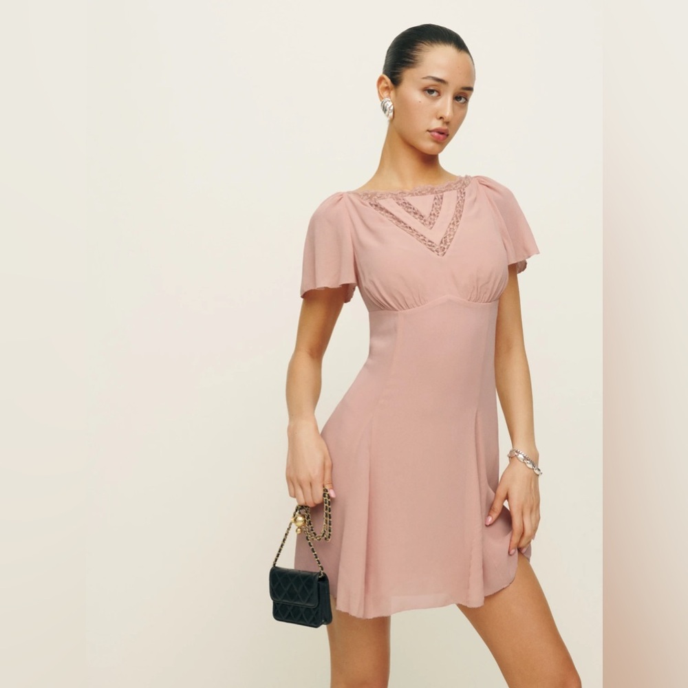 Reformation Malena Dress - Dusty Pink Size 2